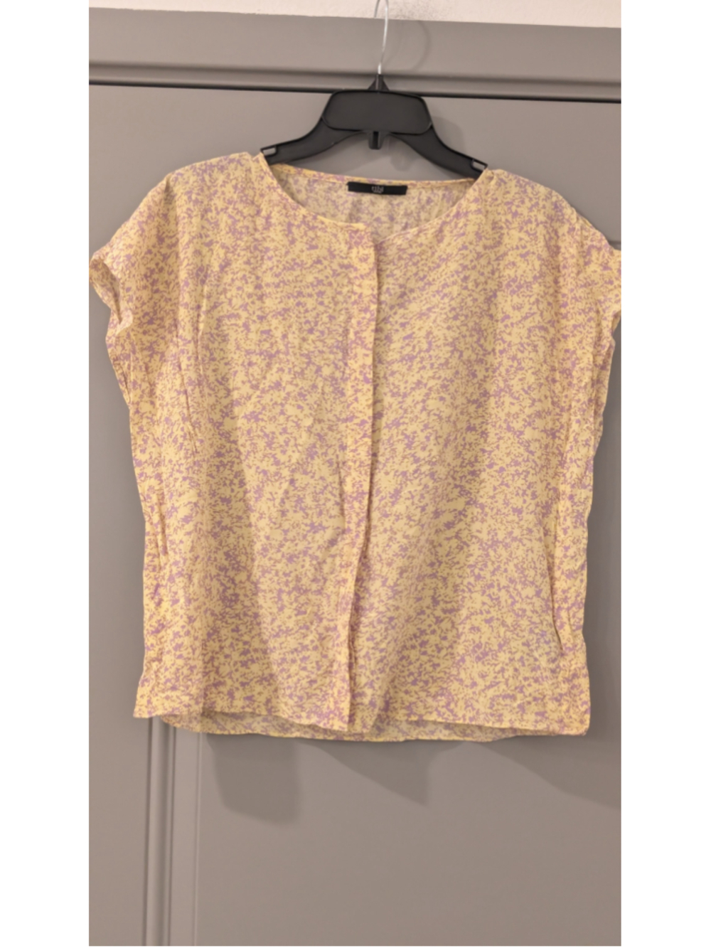 Women's Tibi Silk Blouse, Yellow and Purple Floral Print